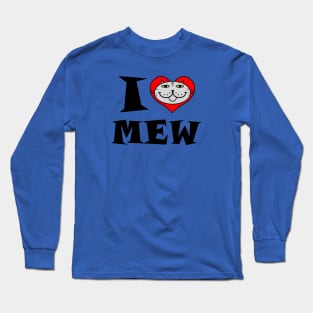 I Heart Cat - Grey Striped Kitty Long Sleeve T-Shirt